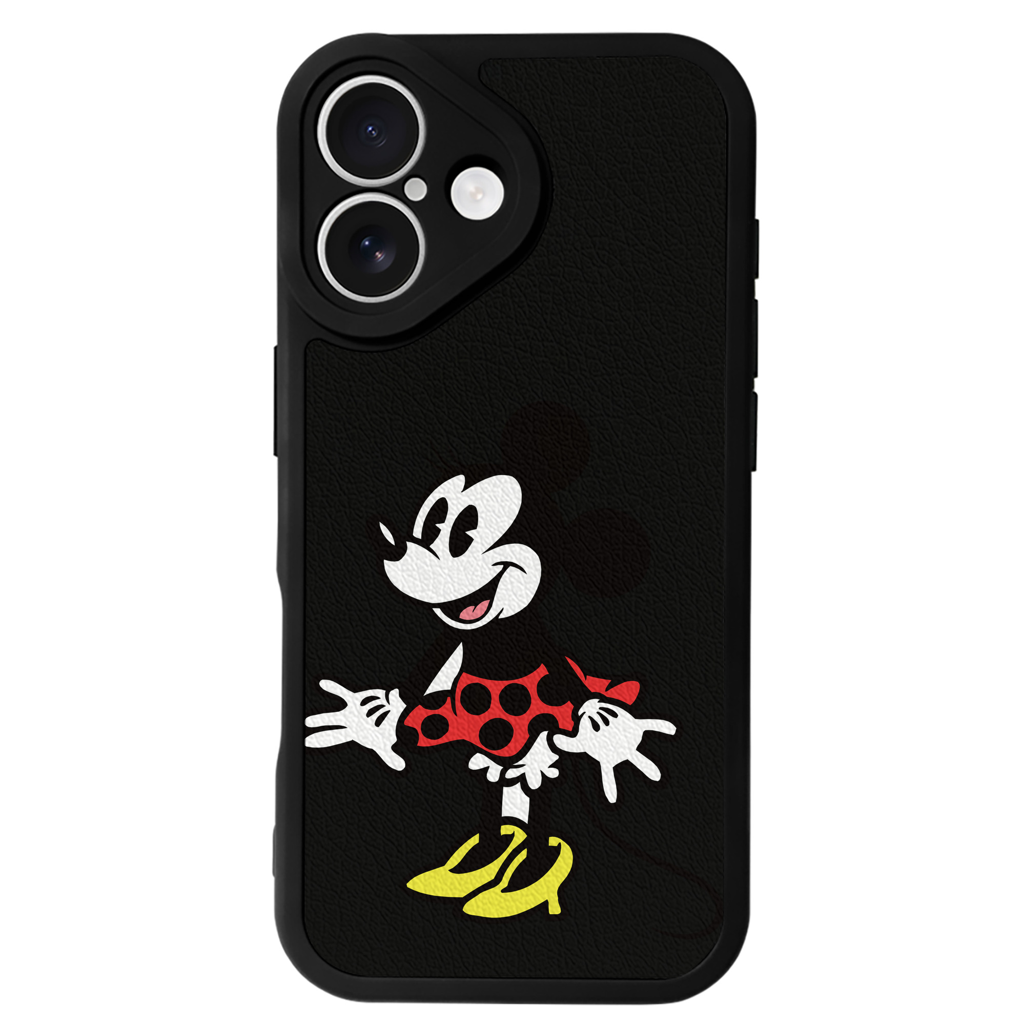 （画像用） ミッキーマウス Mickey Mouse 【iPhone 16シリーズ対応】シリコンスマホケース（レザー調） 材質：シリコン